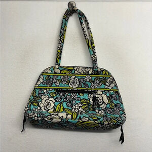 Vera Bradley Bowler Purse Island Blooms Floral Blue RETIRED